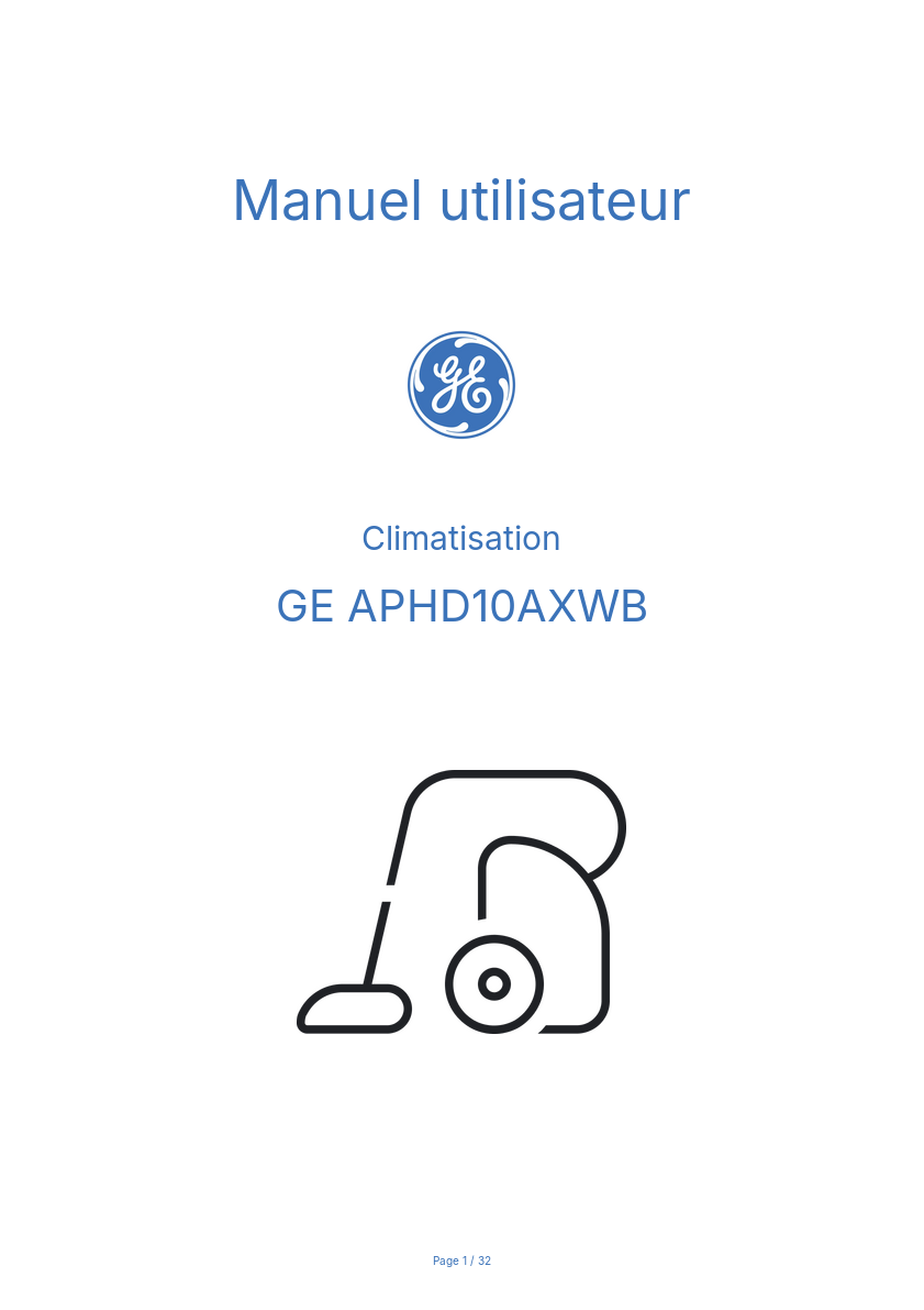 Image de la première page du manuel de l'appareil APHD10AXWB