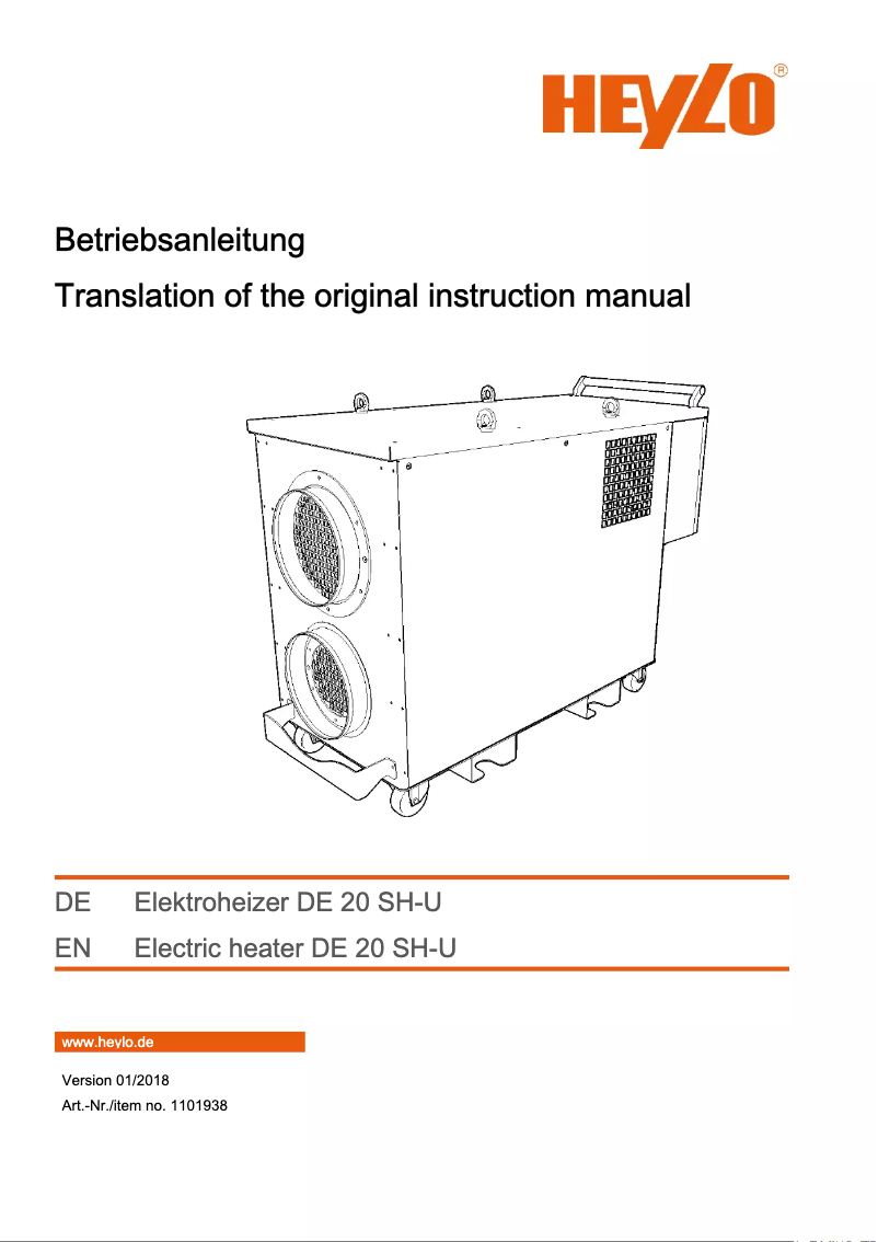 Page n°1 - Manuel utilisateur Heylo DE 20 SH-U