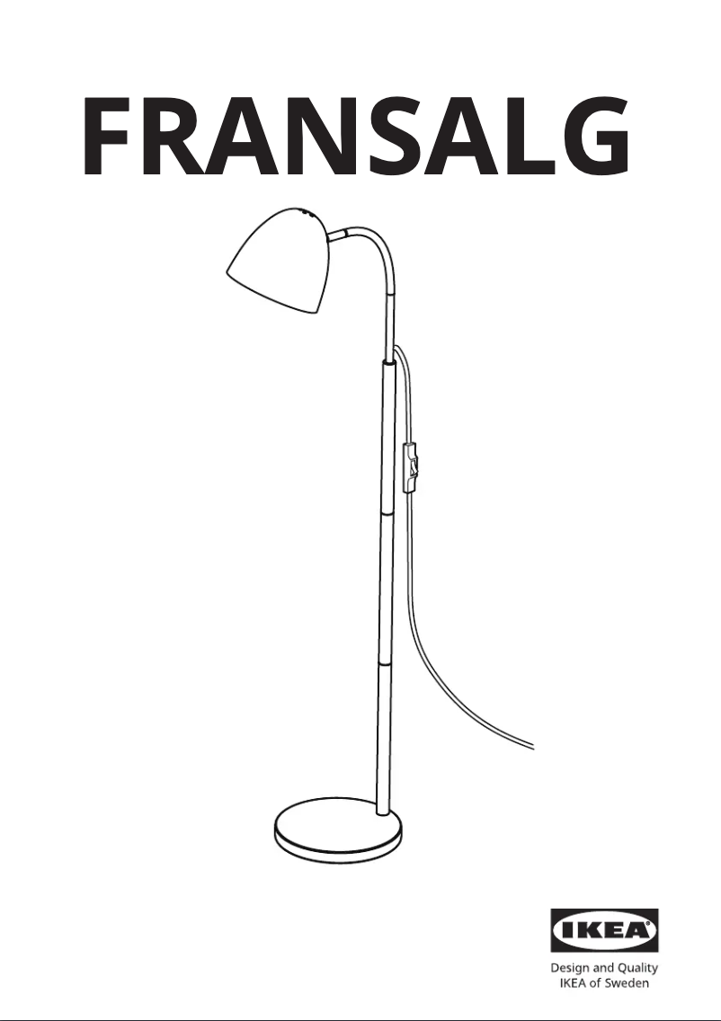 Page 1 de la notice Manuel utilisateur Ikea FRANSALG 805.193.38