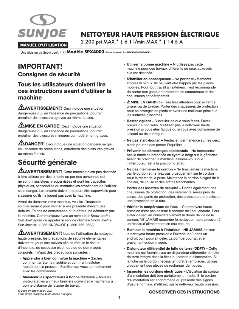Image de la première page du manuel de l'appareil SPX4003