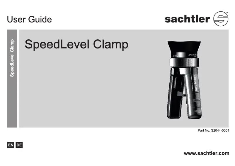 Page n°1 - Manuel utilisateur Sachtler SpeedLevel Clamp