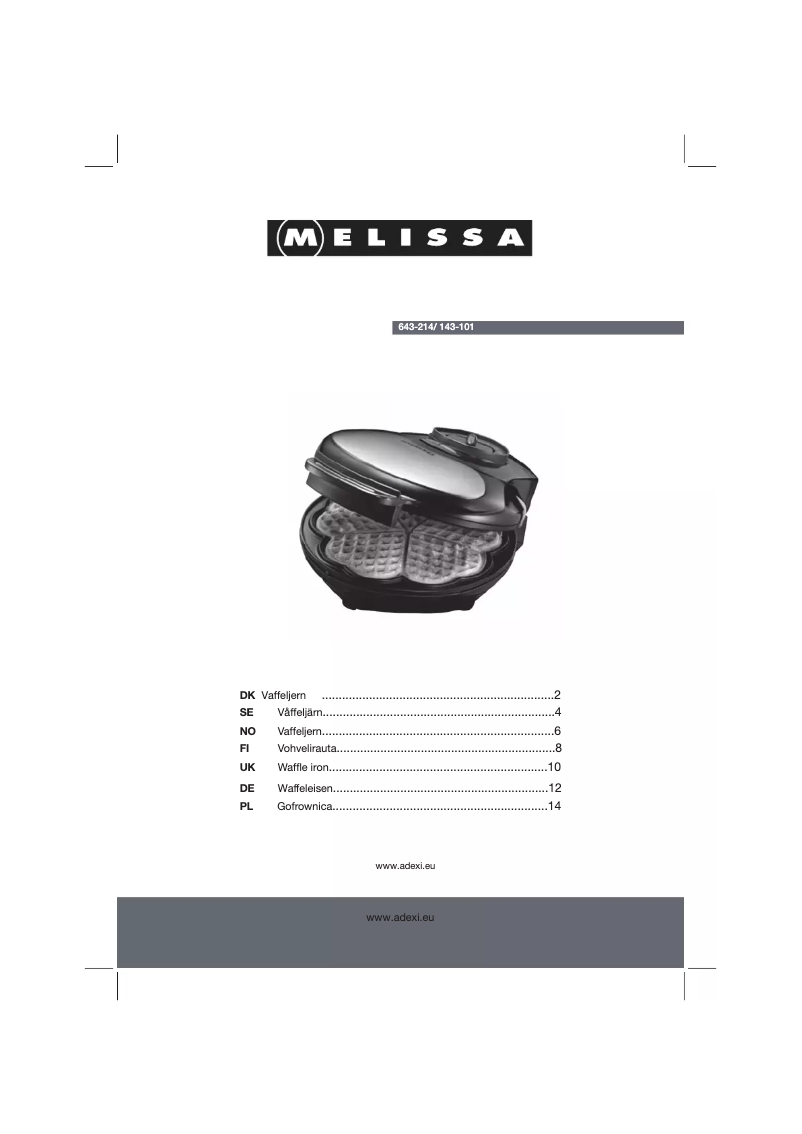 Page n°1 - Manuel utilisateur Melissa 643214