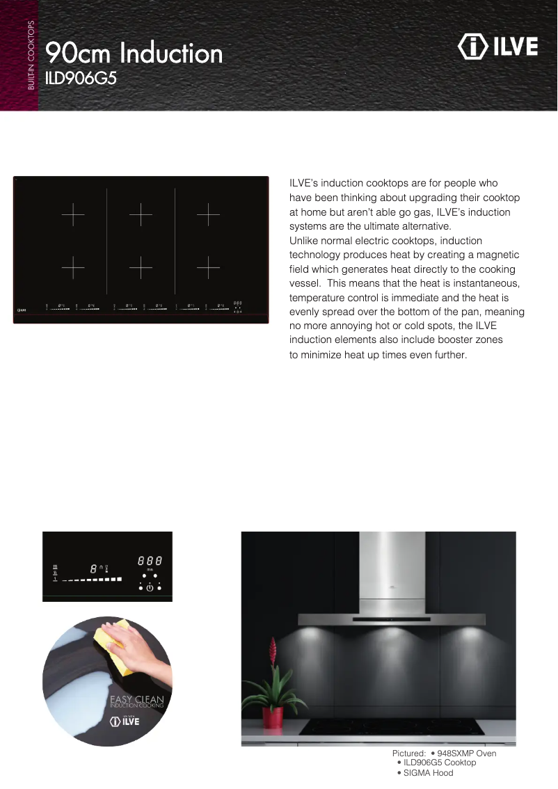Page 1 de la notice Fiche technique Ilve ILD906G5