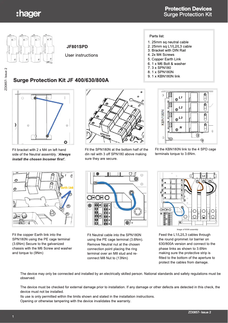 Image de la première page du manuel de l'appareil JF801SPD