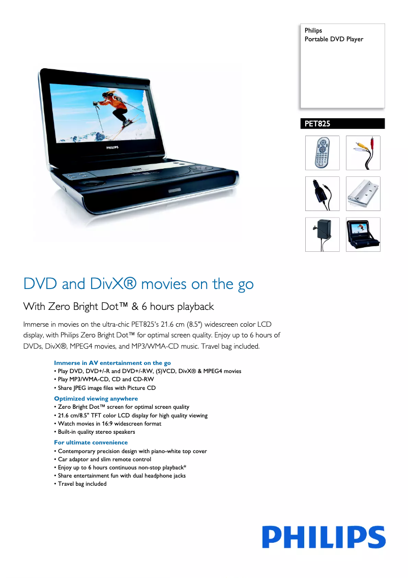 Image de la première page du manuel de l'appareil PET825