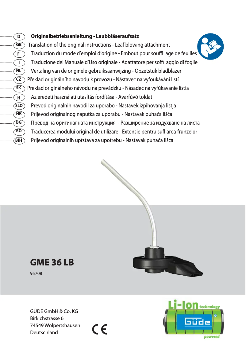 Page n°1 - Manuel utilisateur Güde GME 36 LB