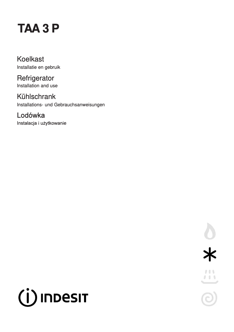 Page 1 de la notice Manuel utilisateur Indesit TAA 3 P (NL)