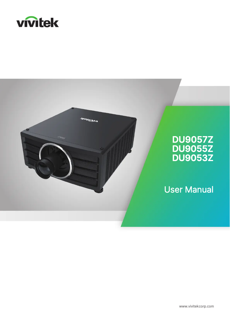 Page 1 de la notice Manuel utilisateur Vivitek DU9055Z