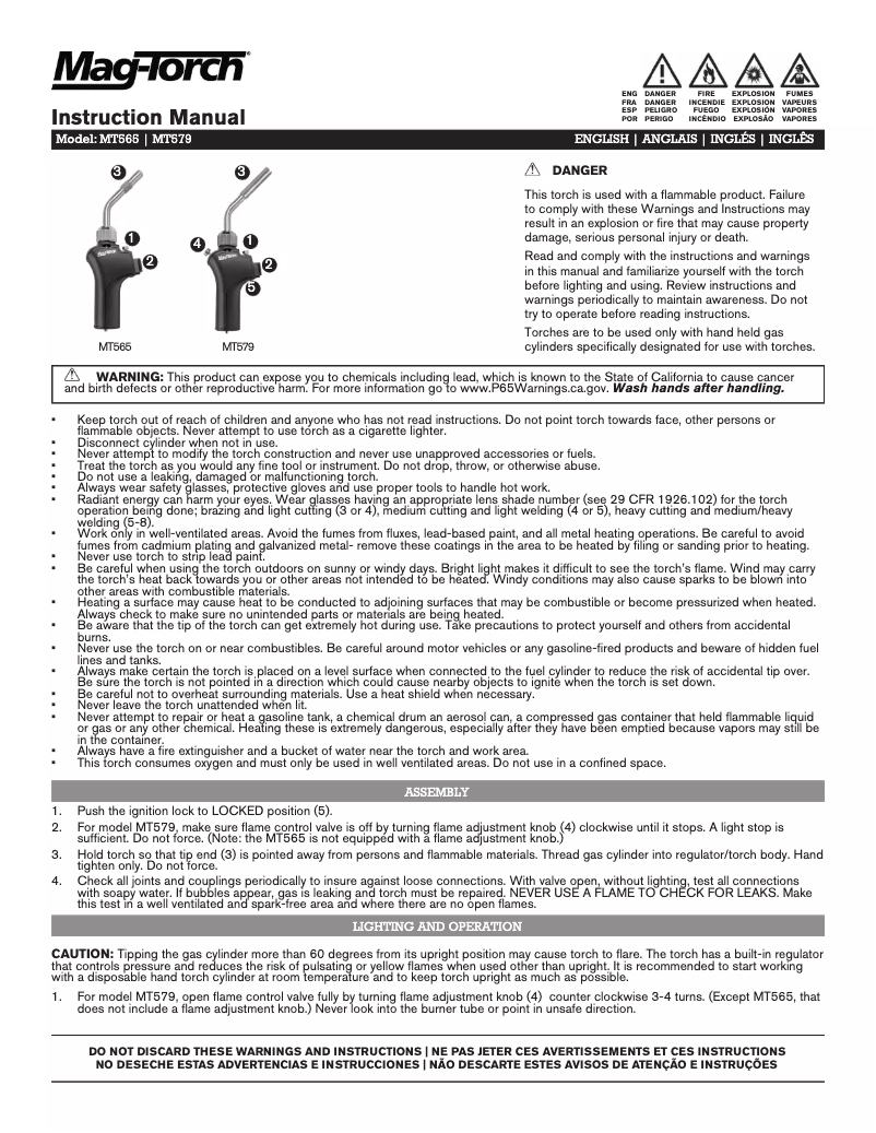 Image de la première page du manuel de l'appareil MT565