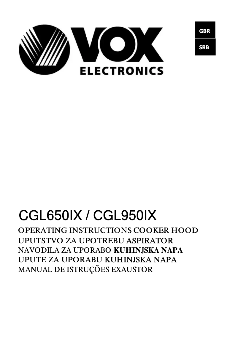 Image de la première page du manuel de l'appareil CGL 950 IX