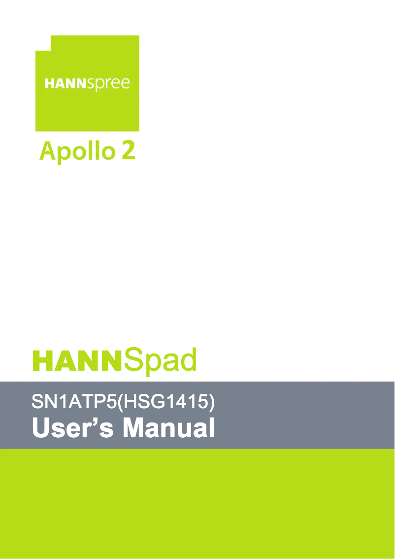 Page 1 de la notice Manuel utilisateur Hannspree Apollo 2