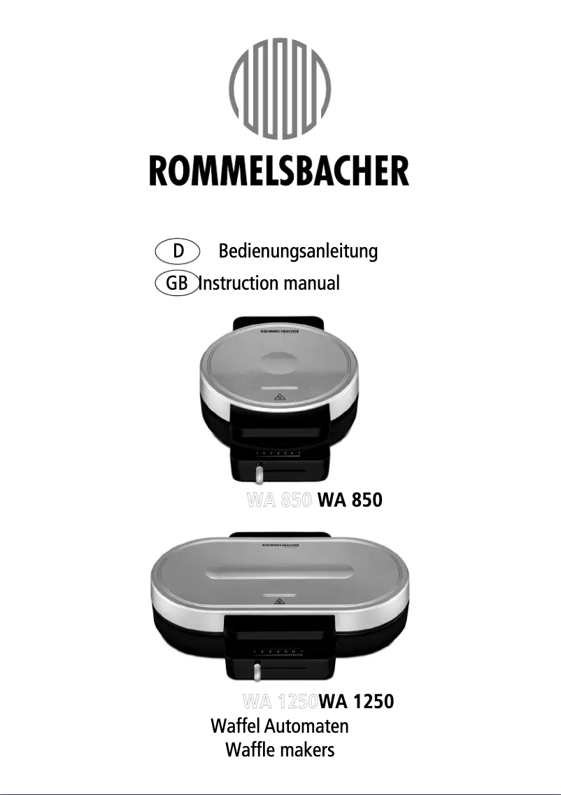 Página 1 del manual Manual de usuario Rommelsbacher WA 1250