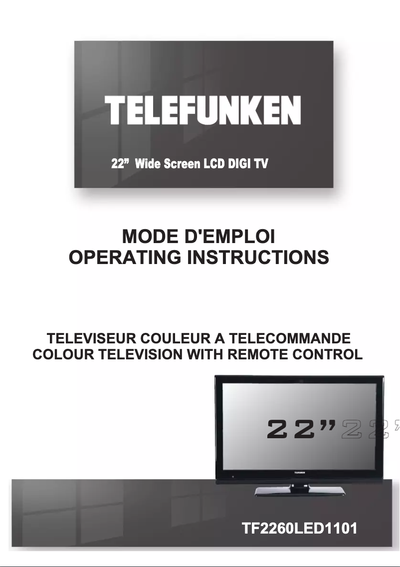 Page 1 de la notice Manuel utilisateur Telefunken TF2260LED1101