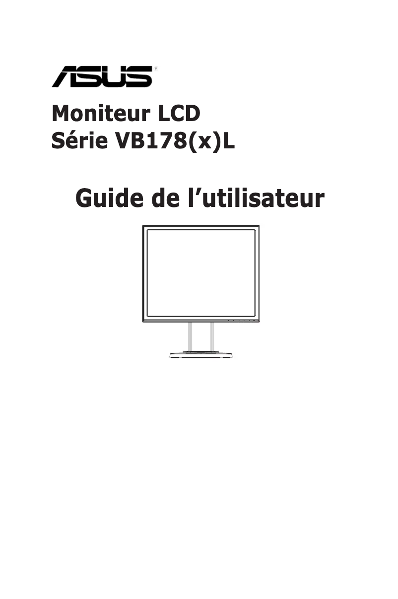 Page 1 de la notice Manuel utilisateur Asus VB178TL