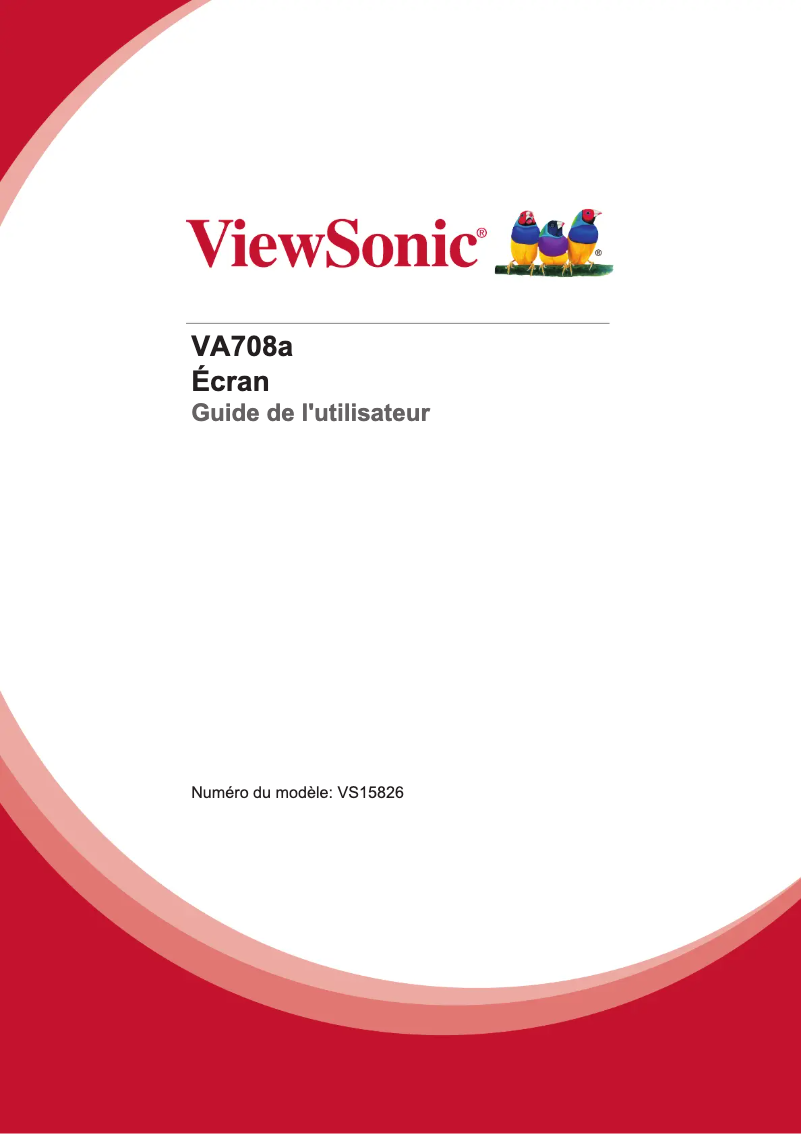 Page 1 de la notice Manuel utilisateur Viewsonic VA708a
