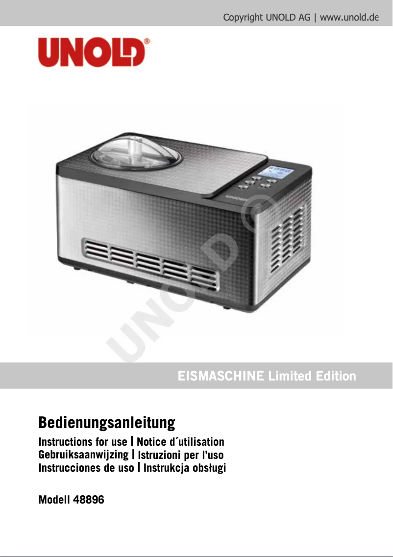 Image de la première page du manuel de l'appareil Limited Edition 48896