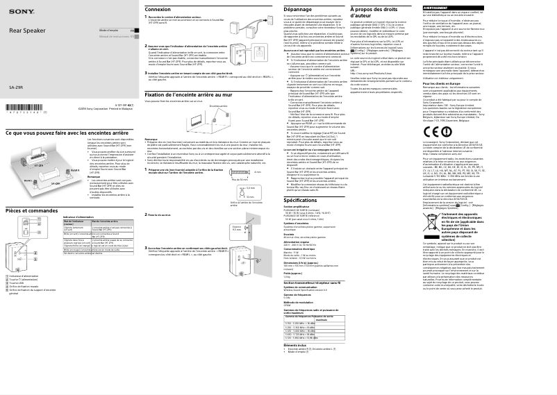 Image de la première page du manuel de l'appareil SA-Z9R