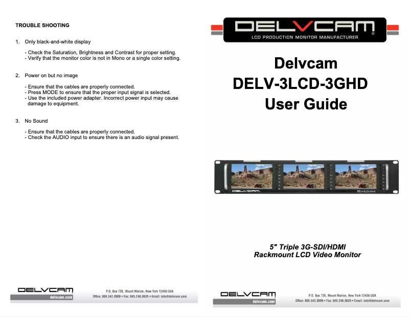 Page n°1 - Manuel utilisateur Delvcam DELV-3LCD-3GHD