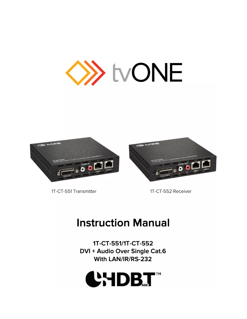 Page n°1 - Manuel utilisateur TV One 1T-CT-551