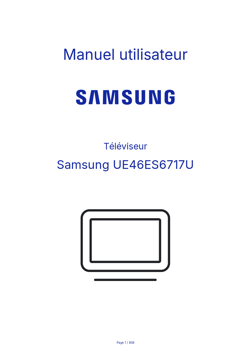 Image de la première page du manuel de l'appareil UE46ES6717U