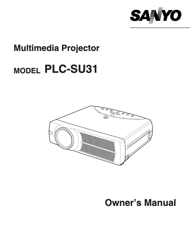 Page n°1 - Manuel utilisateur Sanyo PLC-SU31