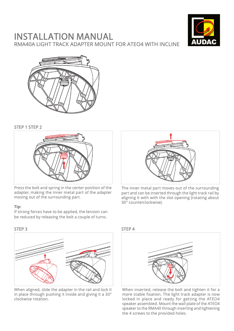 Page n°1 - Manuel utilisateur Audac RMA40A