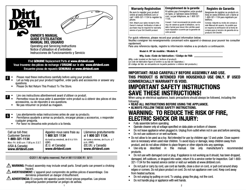 Image de la première page du manuel de l'appareil Express V12