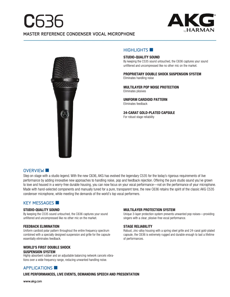 Page n°1 - Fiche technique AKG C636