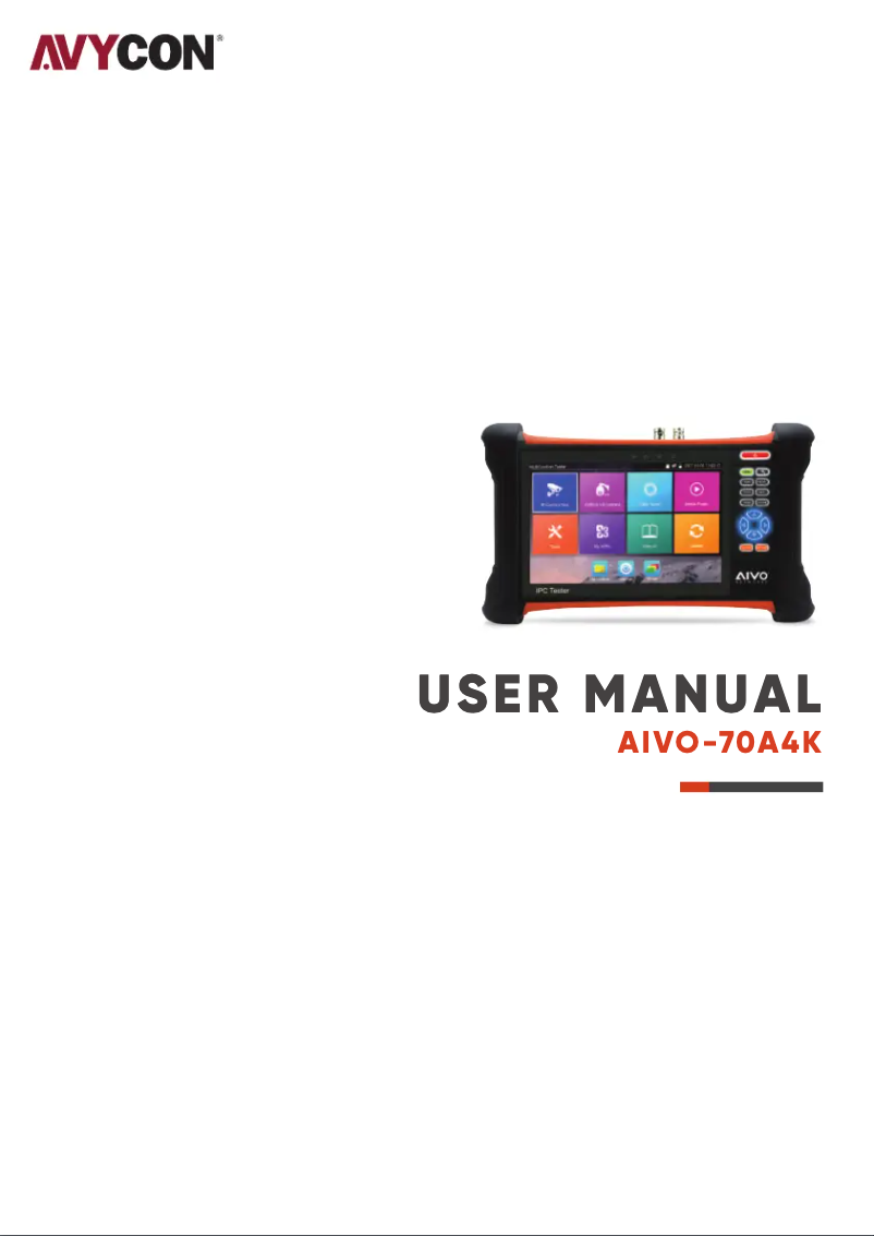 Page 1 de la notice Manuel utilisateur Avycon AIVO-70A4K