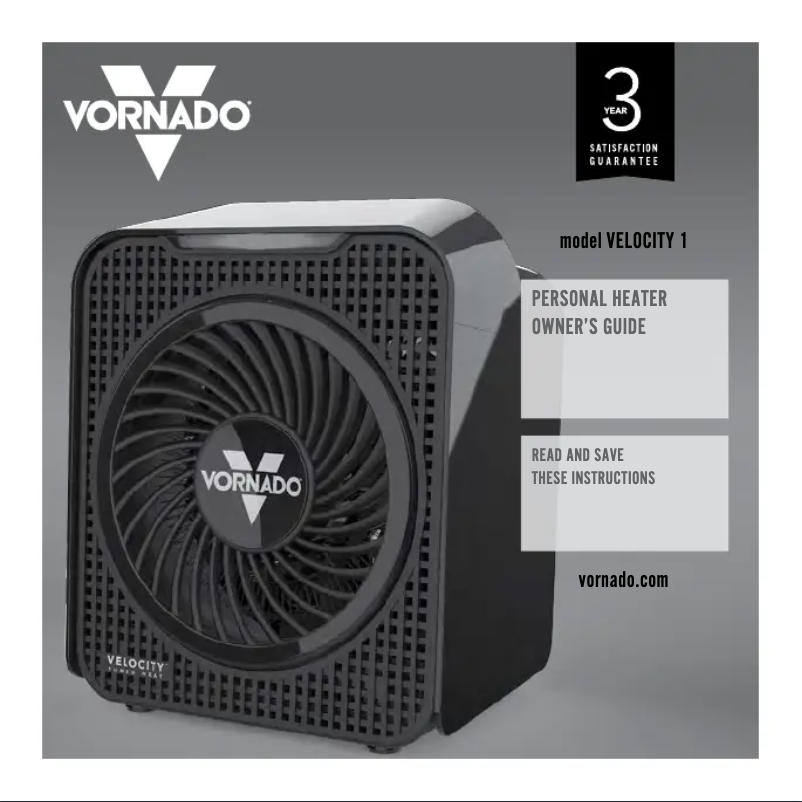 Page 1 de la notice Manuel utilisateur Vornado Velocity 1