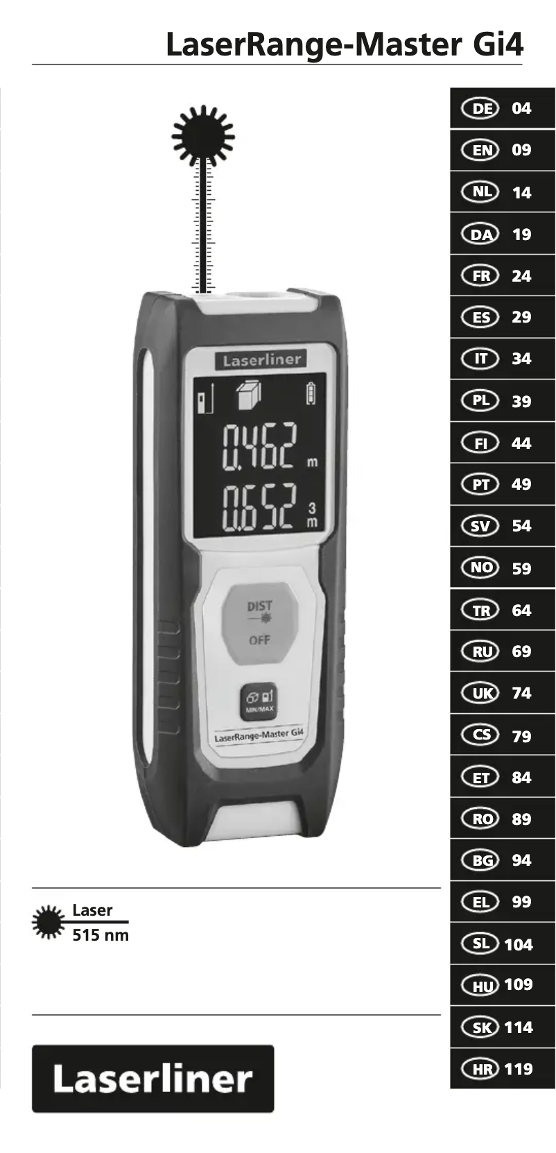 Page 1 de la notice Manuel utilisateur Laserliner LaserRange-Master Gi4