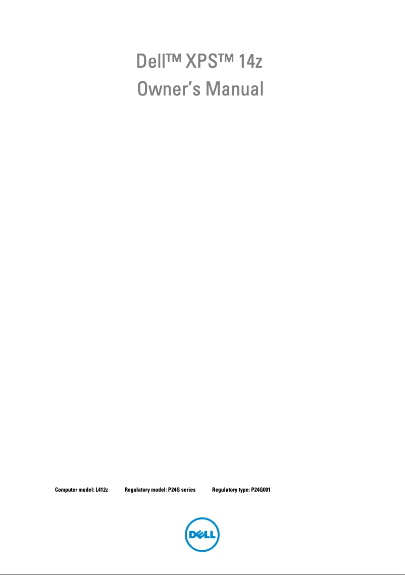 Image de la première page du manuel de l'appareil XPS 14z-L421z