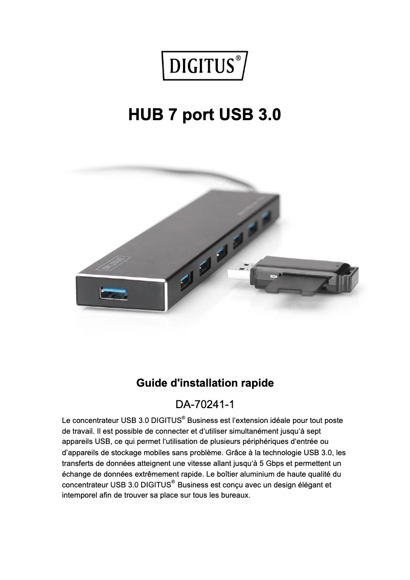 Image de la première page du manuel de l'appareil DA-70241-1