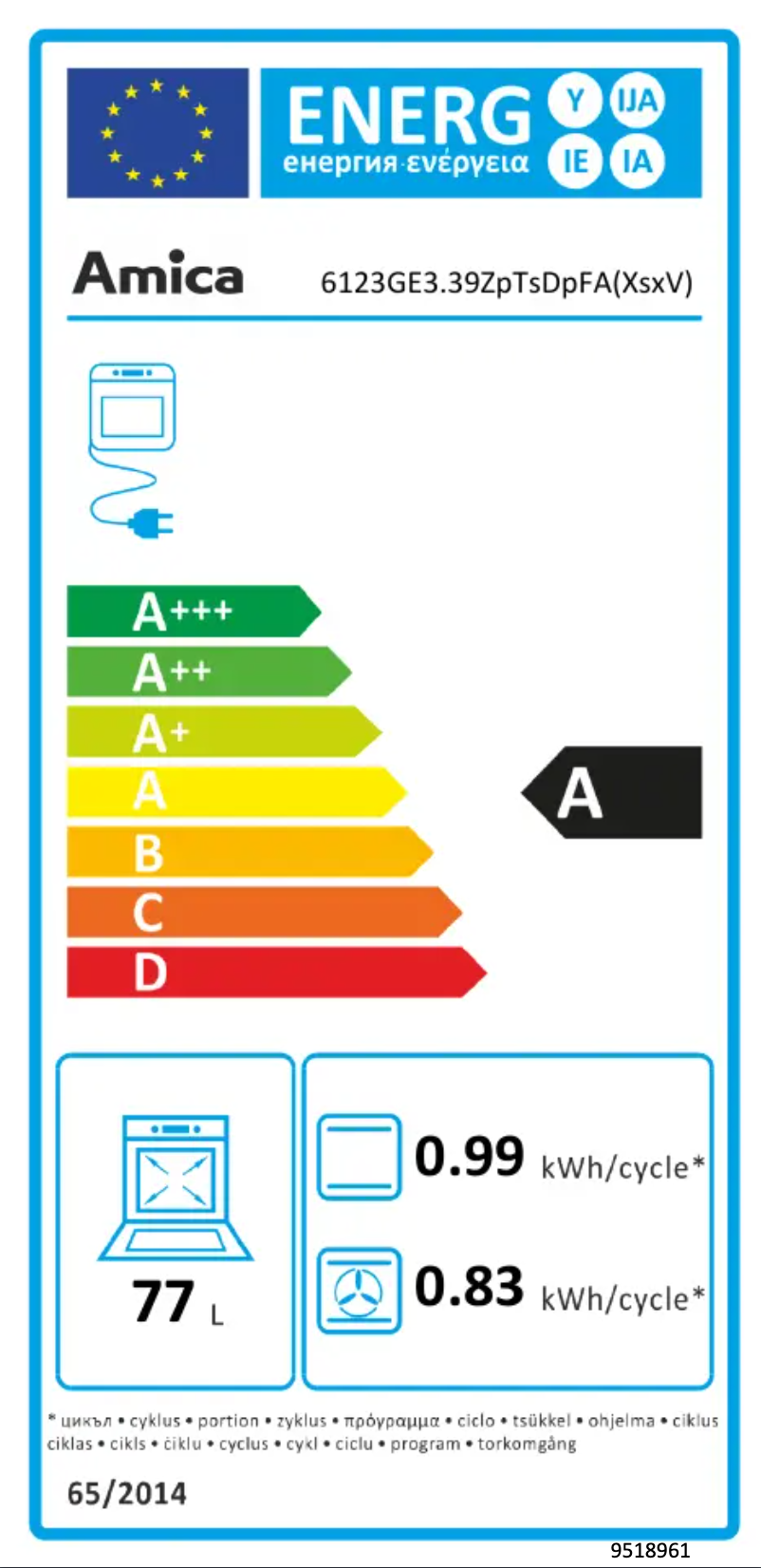 Page n°1 - Manuel utilisateur Amica 6123GE3.39ZpTsDpFA(XsxV)