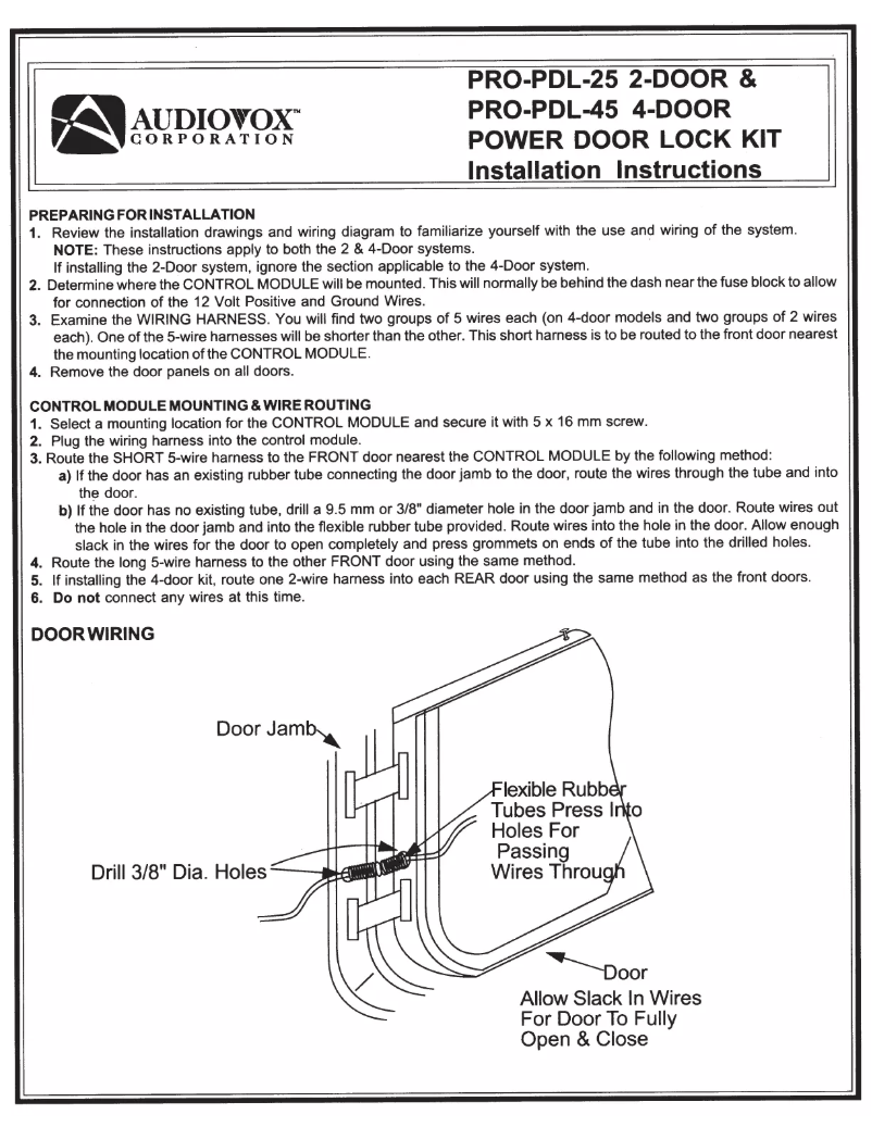 Page n°1 - Manuel utilisateur audiovox PRO-PDL-45