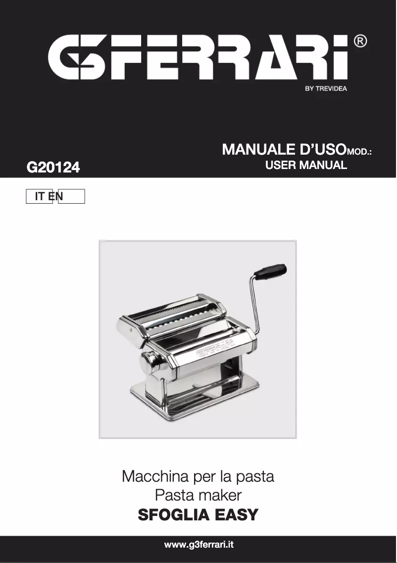 Page n°1 - Manuel utilisateur G3 Ferrari Sfoglia Easy G20124