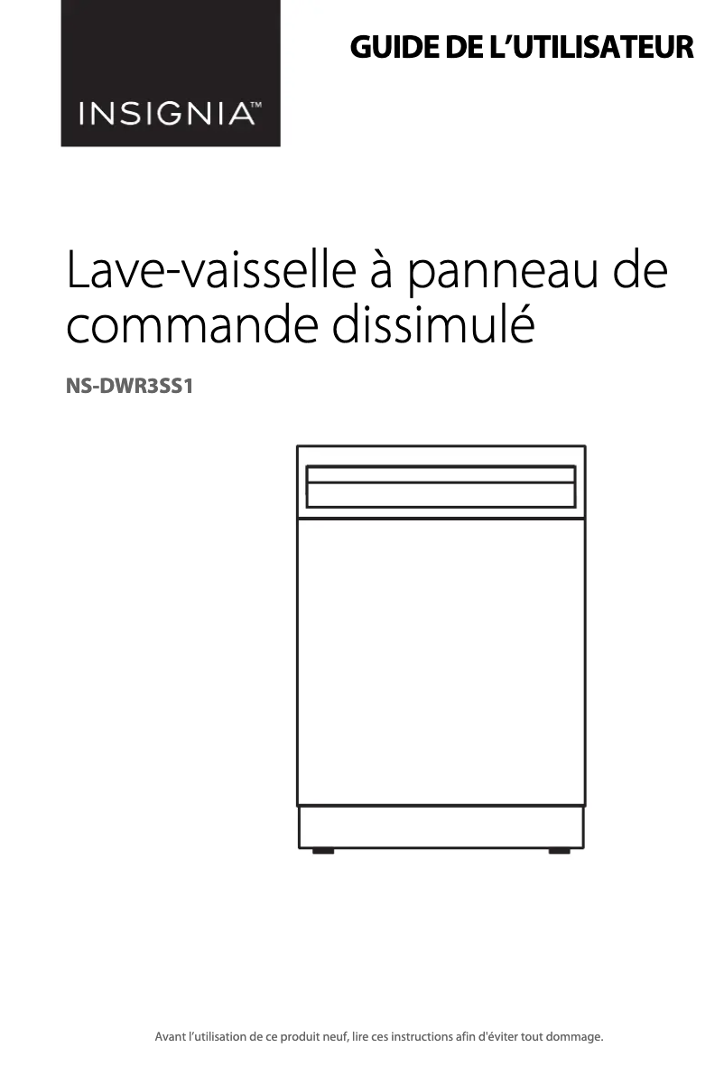 Page 1 de la notice Manuel utilisateur Insignia NS-DWR3SS1