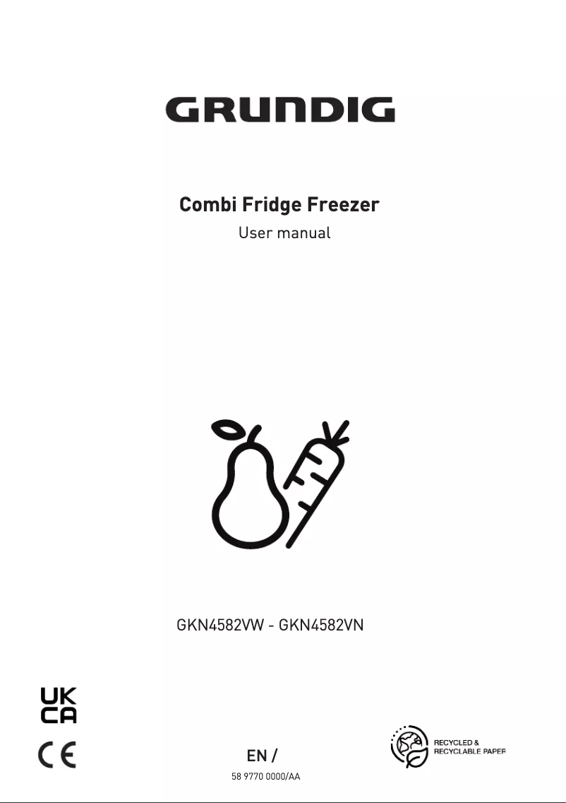 Page 1 de la notice Manuel utilisateur Grundig GKN4582VPZ