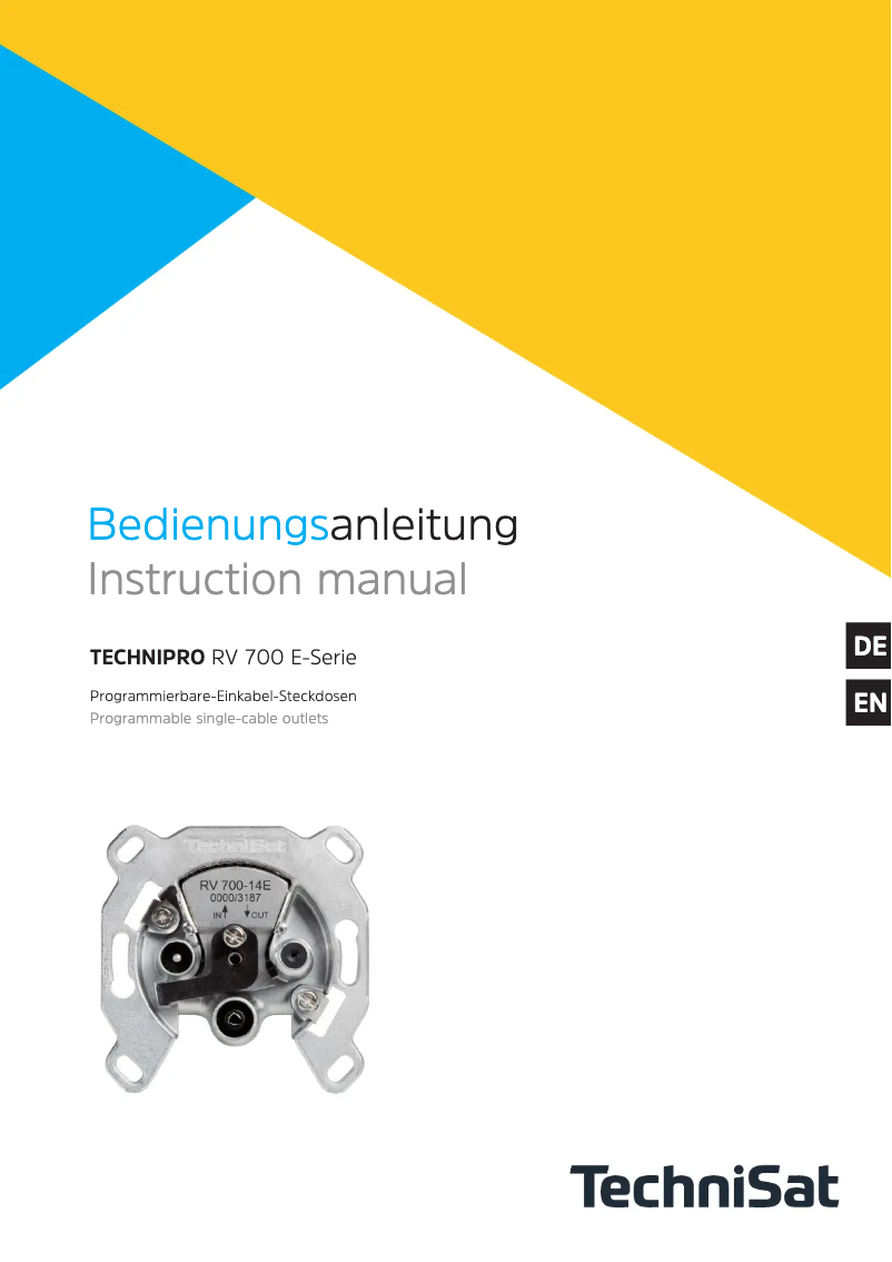 Page n°1 - Manuel utilisateur TechniSat TECHNIPRO RV 700-8E