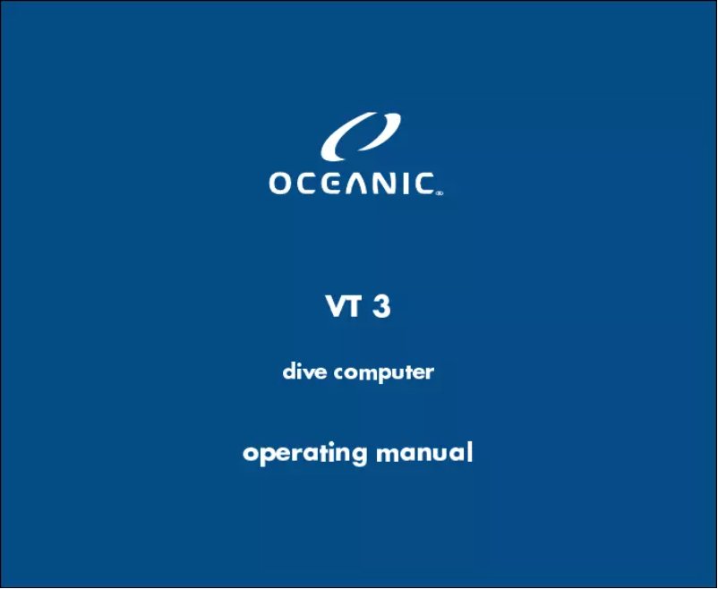 Página 1 del manual Manual de usuario Oceanic VT 3