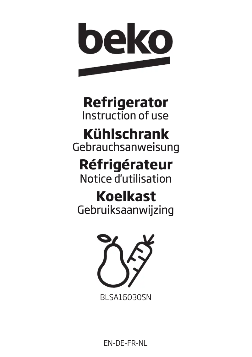 Page 1 de la notice Manuel utilisateur Beko BLSA16030SN