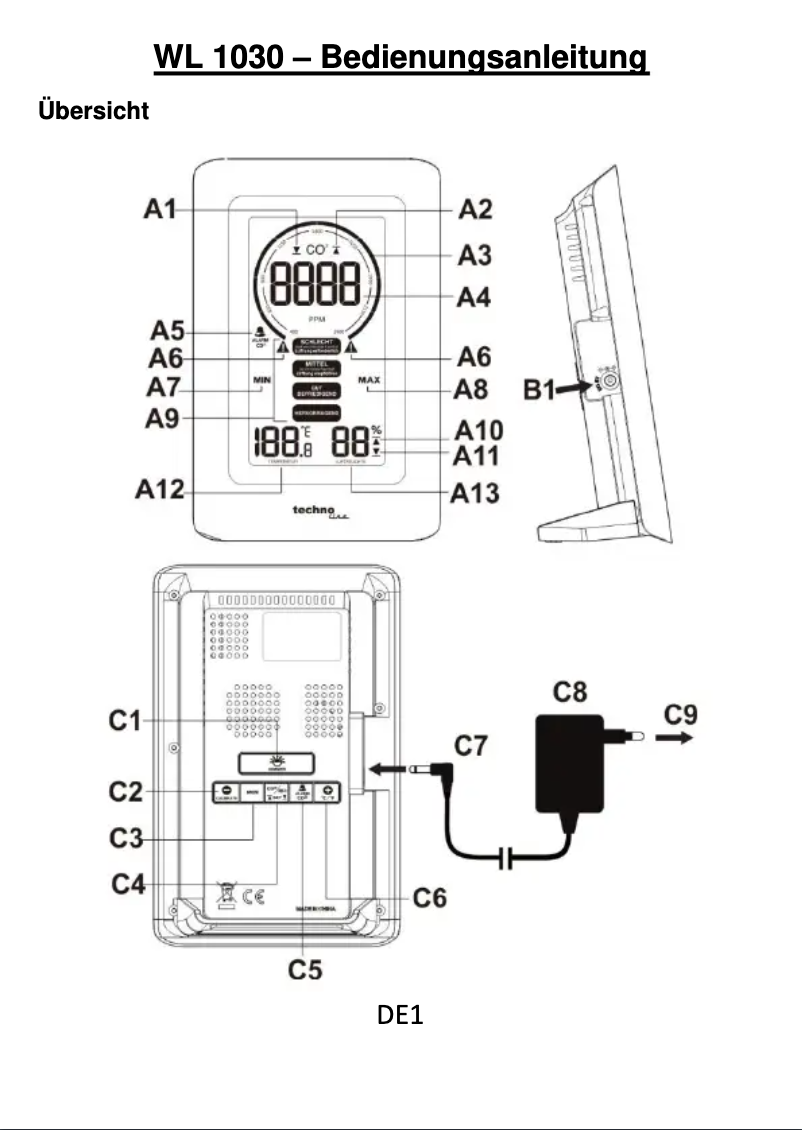 Image de la première page du manuel de l'appareil WL1030