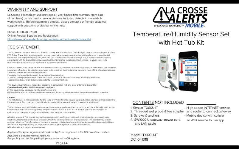 Page 1 de la notice Manuel utilisateur La Crosse Technology 926-251031-HT