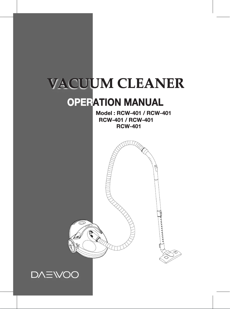 Page 1 de la notice Manuel utilisateur Daewoo RCW-401