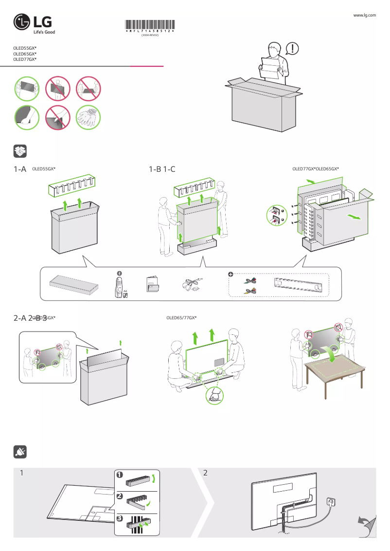 Page 1 of the manual User Manual LG OLED55GXPTA