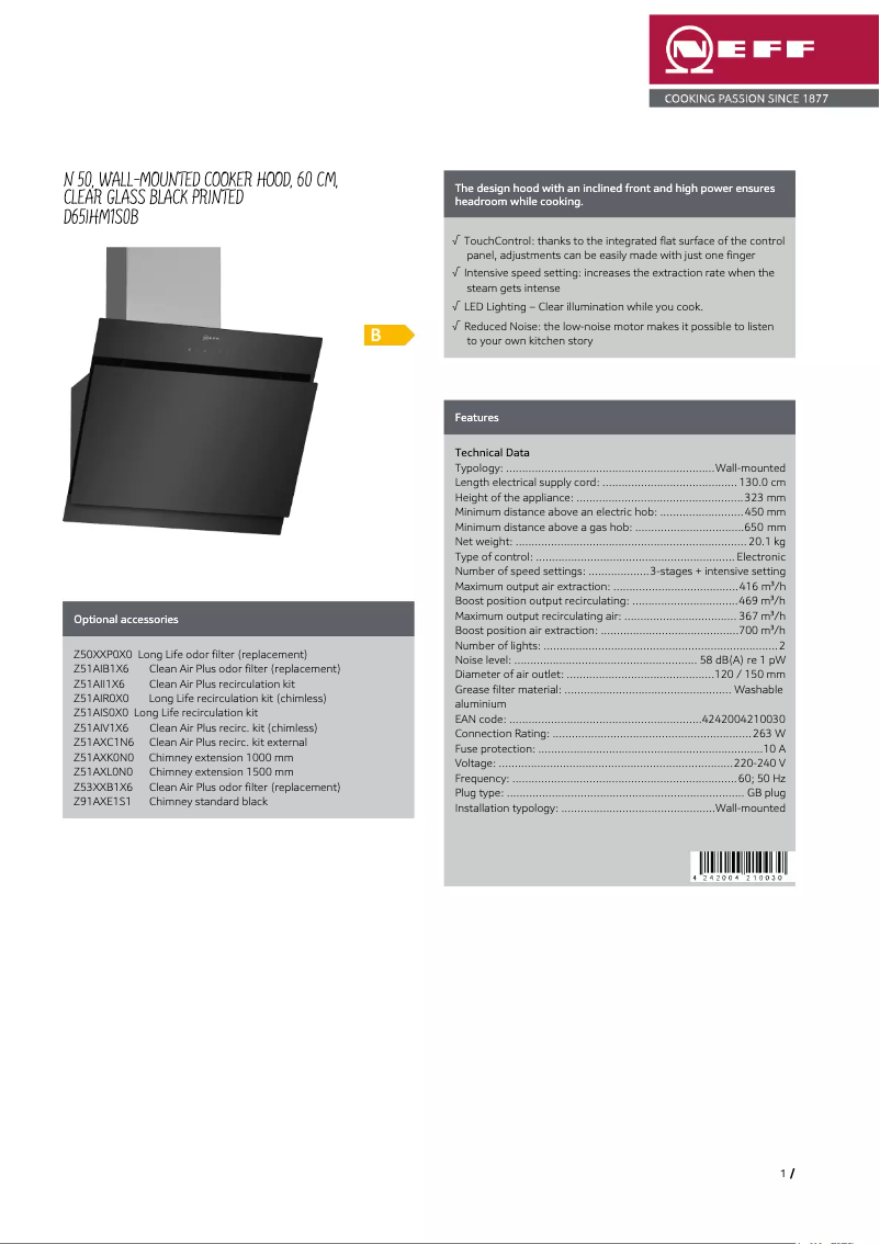 Image de la première page du manuel de l'appareil D65IHM1S0B