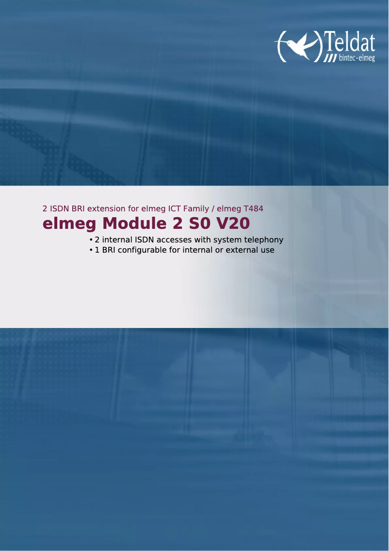 Page n°1 - Manuel utilisateur Teldat Module 2 S0 V2.0