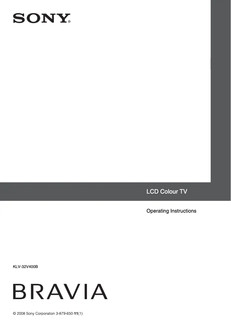 Page 1 de la notice Manuel utilisateur Sony Bravia KLV-32V400B