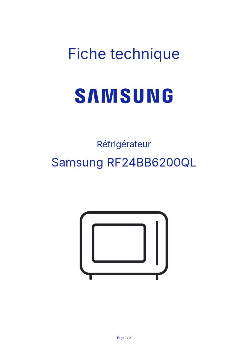 Page n°1 - Fiche technique Samsung RF24BB6200QL