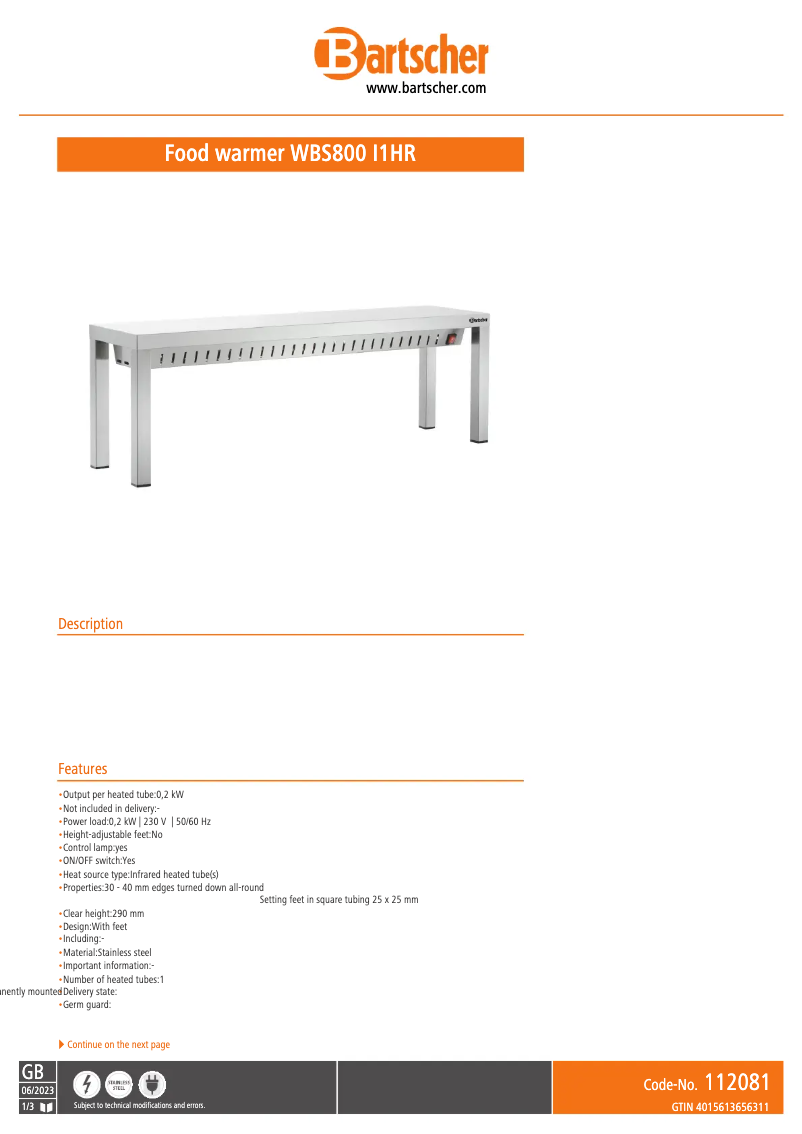 Imagen de la primera página del manual del dispositivo WBS800 I1HR